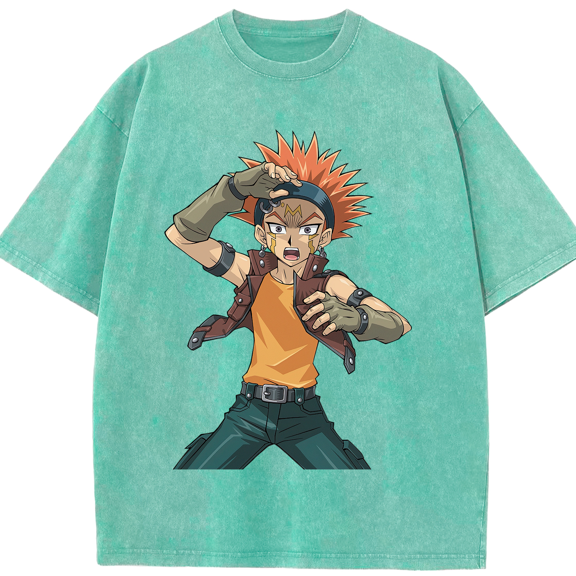 （画像用） 遊☆戯☆王 Yu-Gi-Oh! 綿100% ヴィンテージ風 半袖Tシャツ（フロントプリント）
